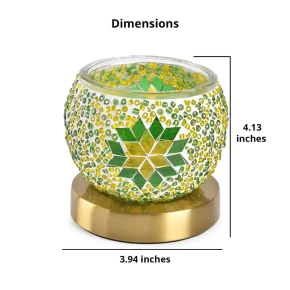 Clearance - Homesmart Turkish Inspired Mosaic Glass Table Lamp 4.13” T - Picture 5 of 5